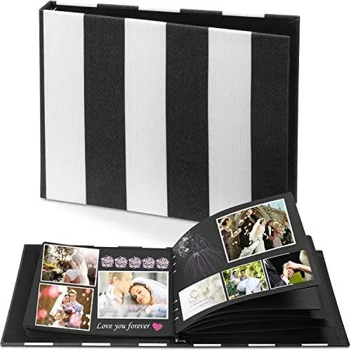 Scrapbook, Photo Album with Stripe Textile Fabric Cover, Flexible Pages, Great Gifts for Craft Paper DIY Anniversary, Wedding and Family Stripe scrapbook unknown