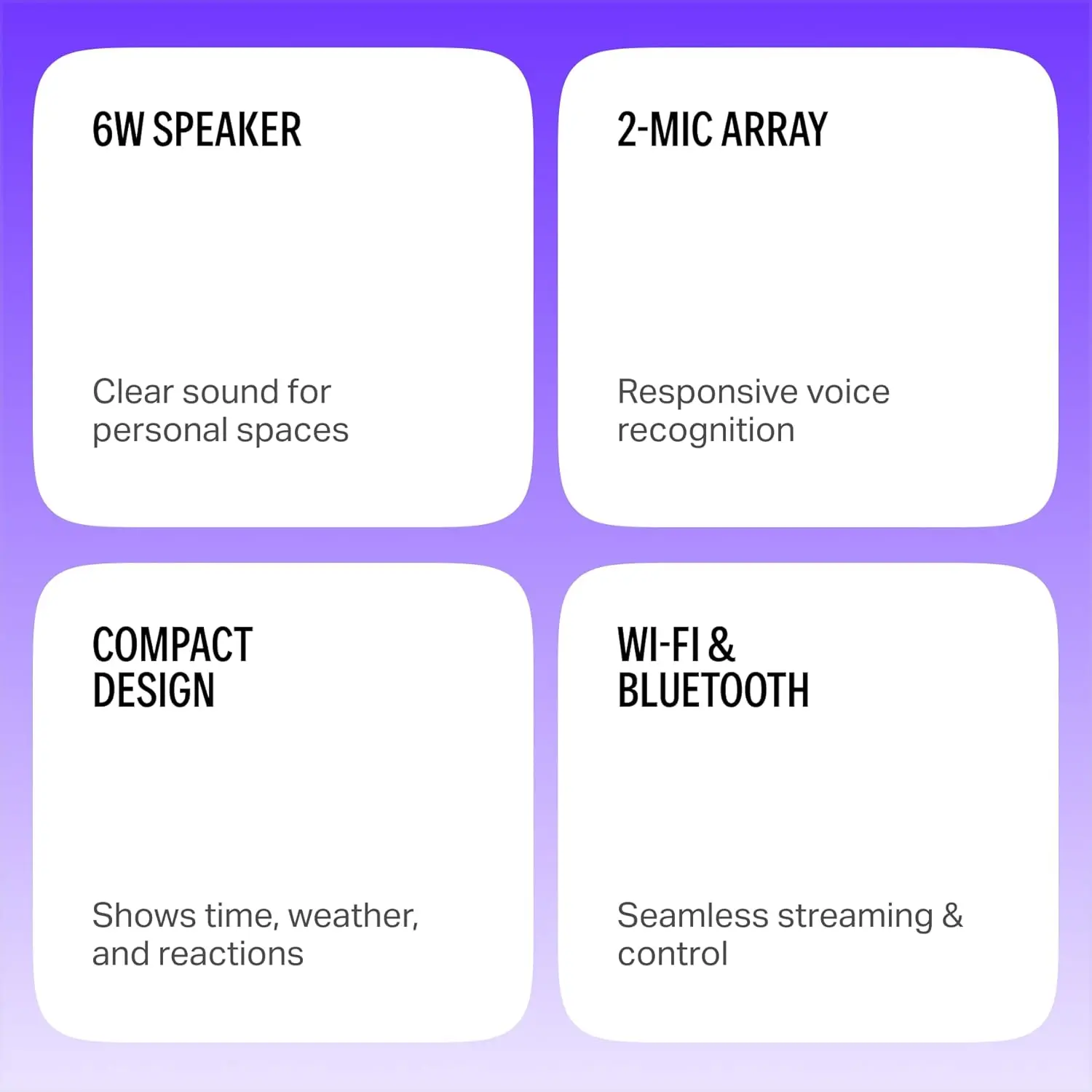 Yango Yasmina Lite AI Smart Speaker, Bilingual Arabic & English, Music, Stories, Quran, Screen-free Learning for Kids, Routine helper for Parents, Purple