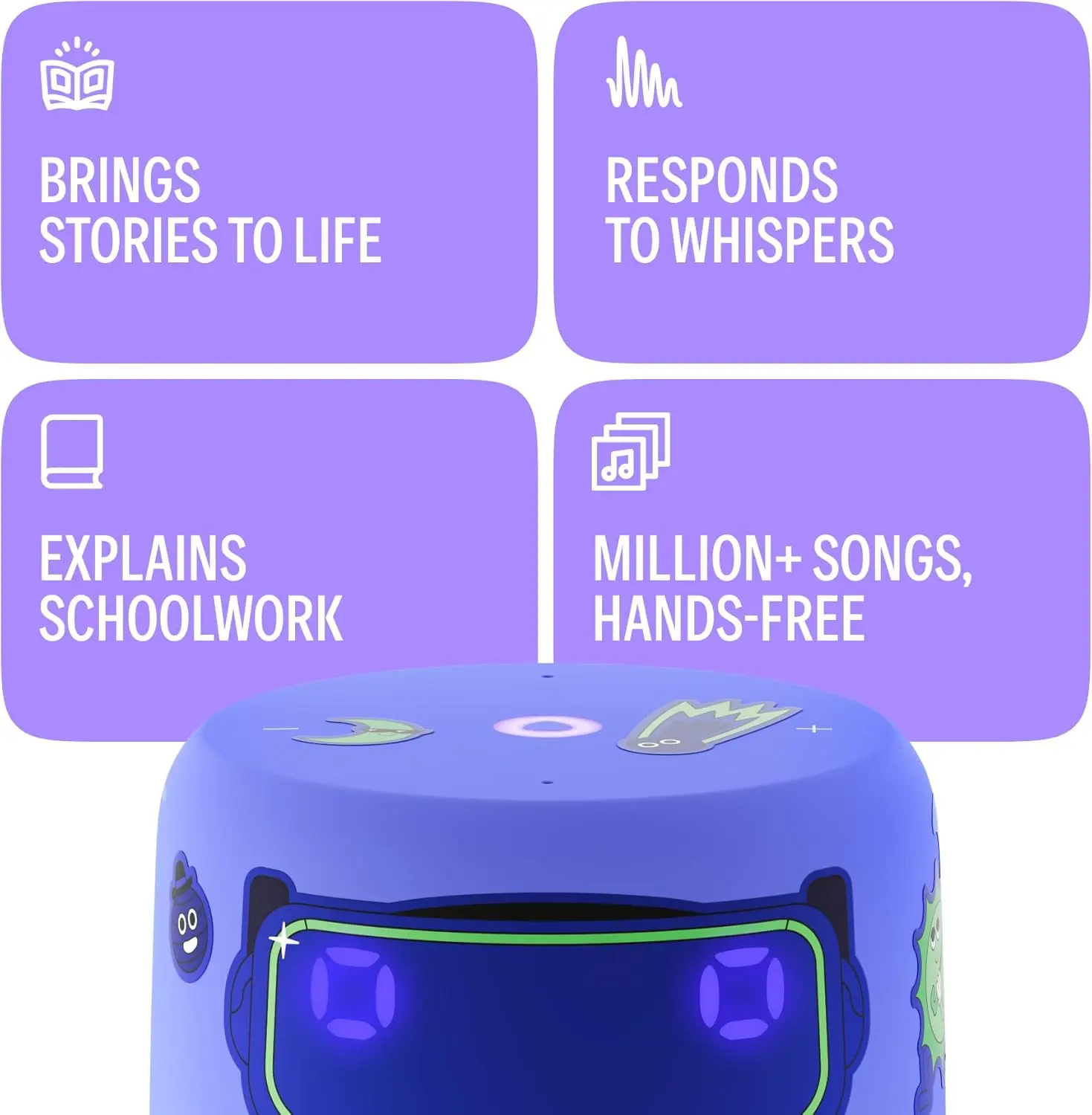 Yango Yasmina Lite AI Smart Speaker, Bilingual Arabic & English, Music, Stories, Quran, Screen-free Learning for Kids, Routine helper for Parents, Purple