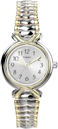 ساعت مچی زنانه Timex مدل T21854 با بند استیل دو رنگ