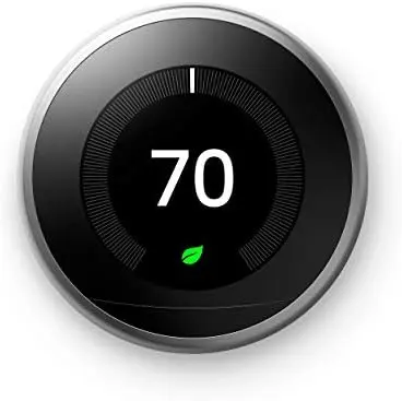 ترموستات یادگیری Google Nest - ترموستات هوشمند قابل برنامه ریزی برای خانه - نسل سوم ترموستات Nest - با Alexa کار می کند - فولاد ضد زنگ